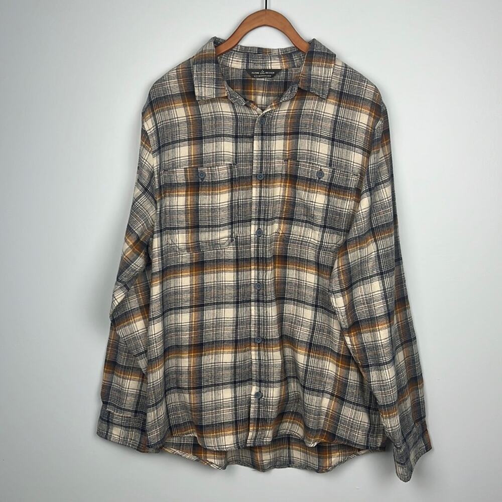 Alpine Design men’s button down plaid flannel shirt size large